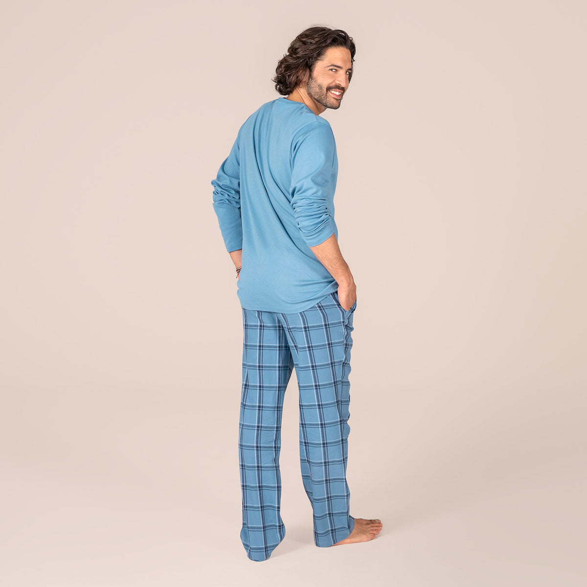 Living Crafts Herren Pyjama Schlafanzug Bio Baumwolle