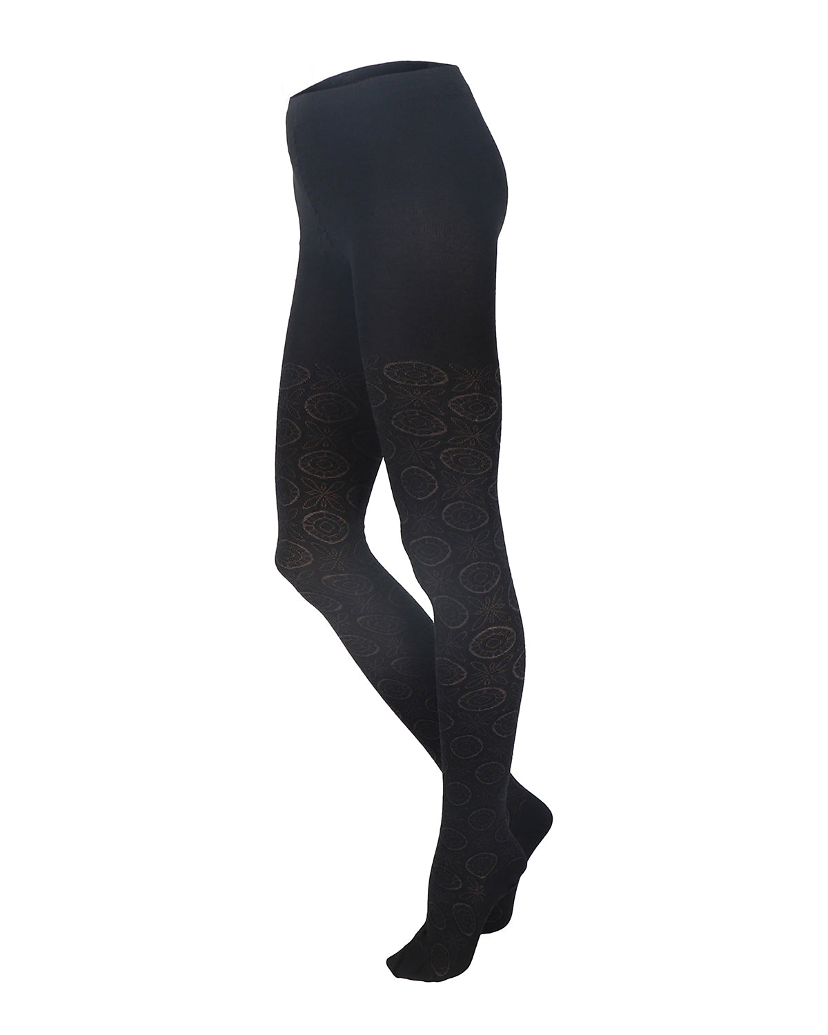 Damen Strumpfhose Kringelmuster Bio Baumwolle Elasthan