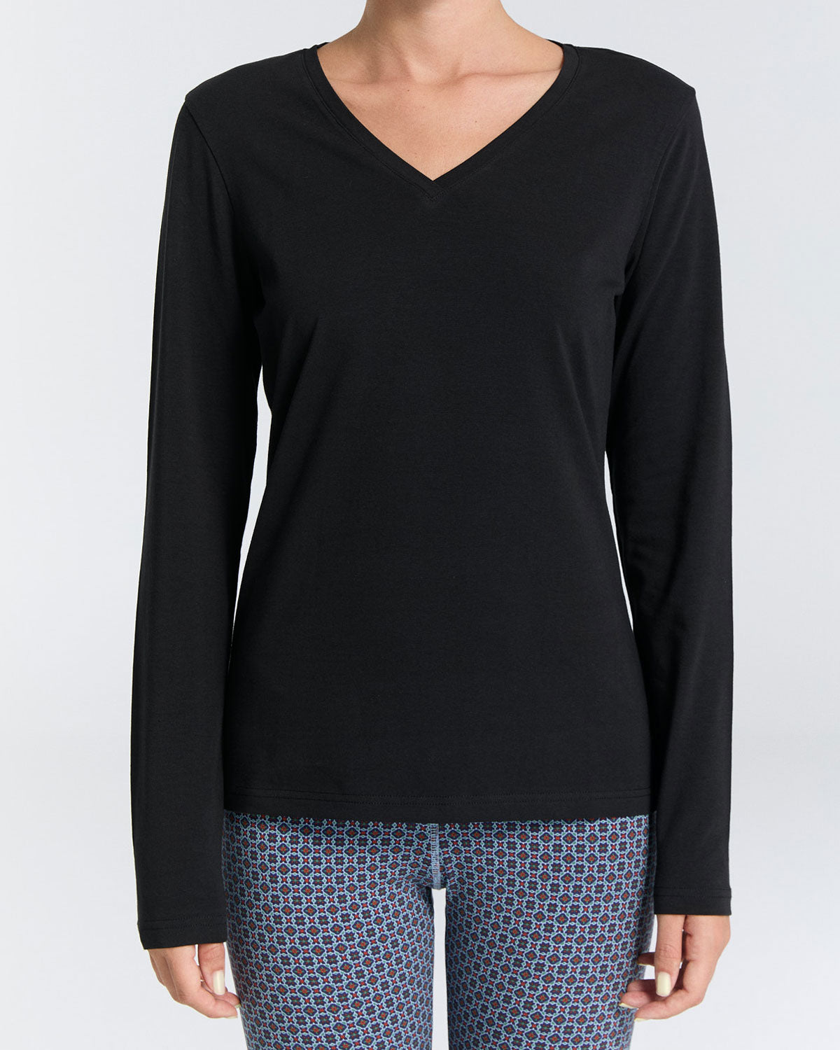 Leela Cotton Damen V-Neck Shirt Bio Baumwolle Elasthan