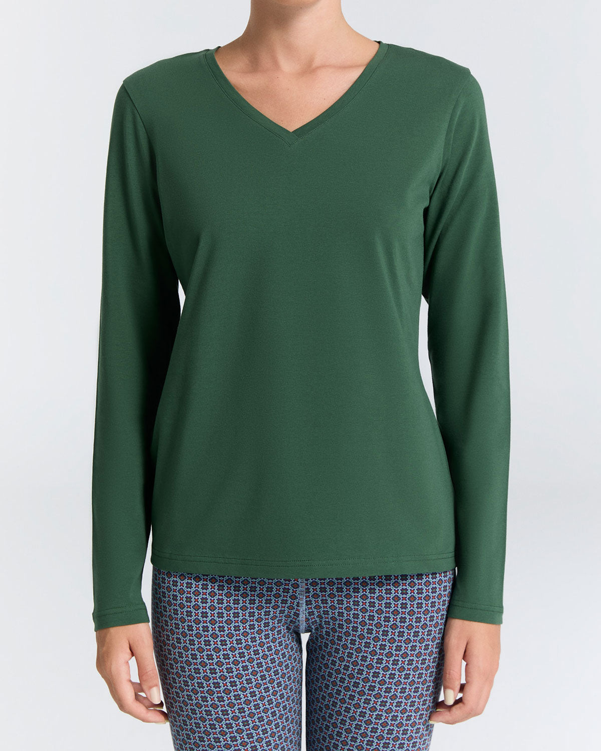 Leela Cotton Damen V-Neck Shirt Bio Baumwolle Elasthan
