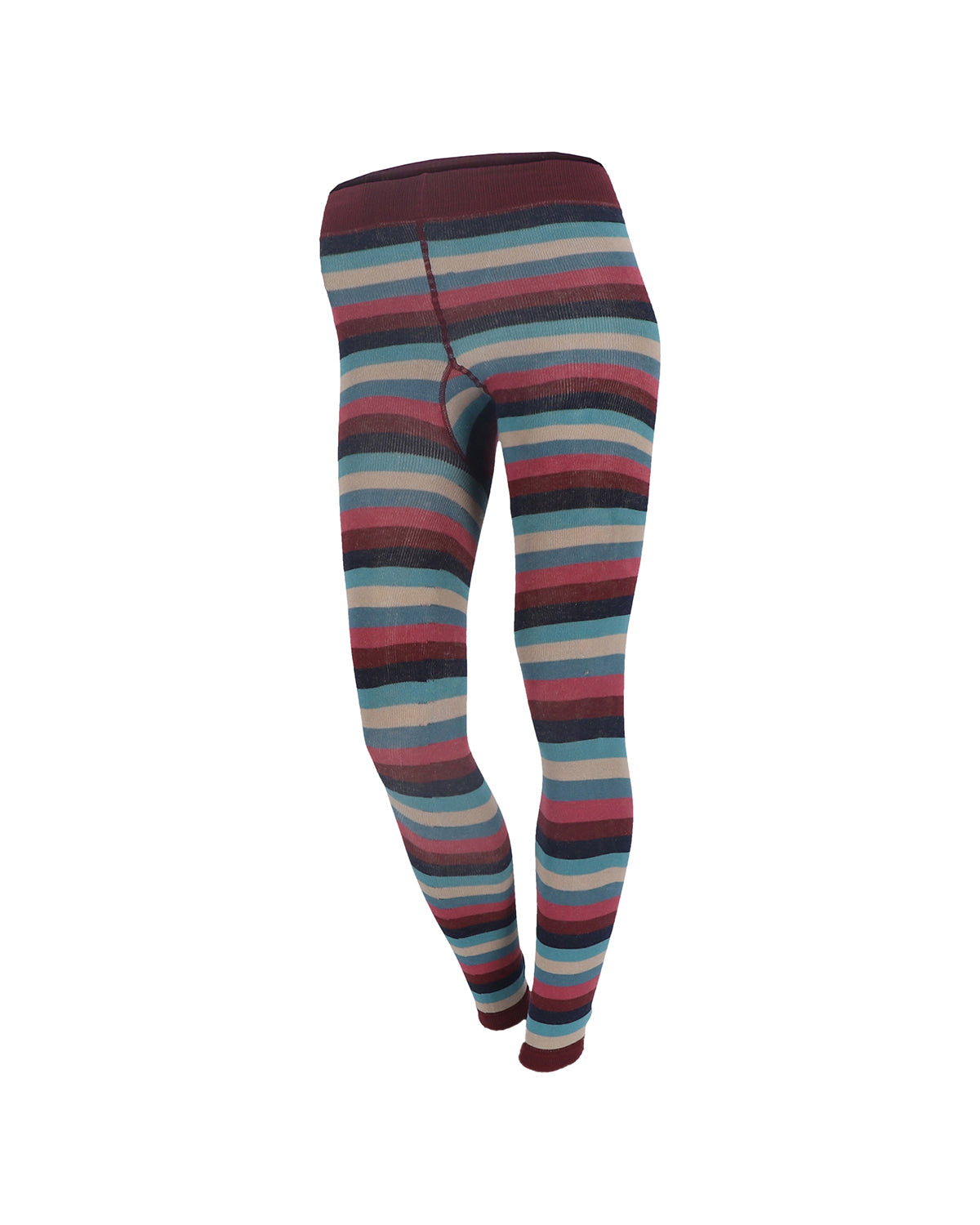 Damen Leggings 6-farbig geringelt Bio Baumwolle Elasthan