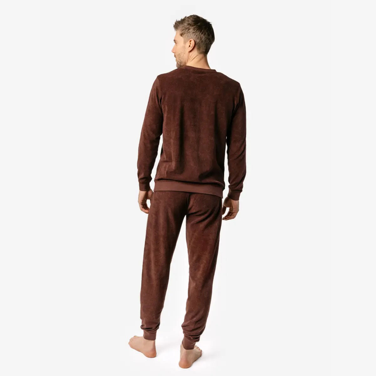 Living Crafts Herren Frottee-Pyjama Bio-Baumwolle
