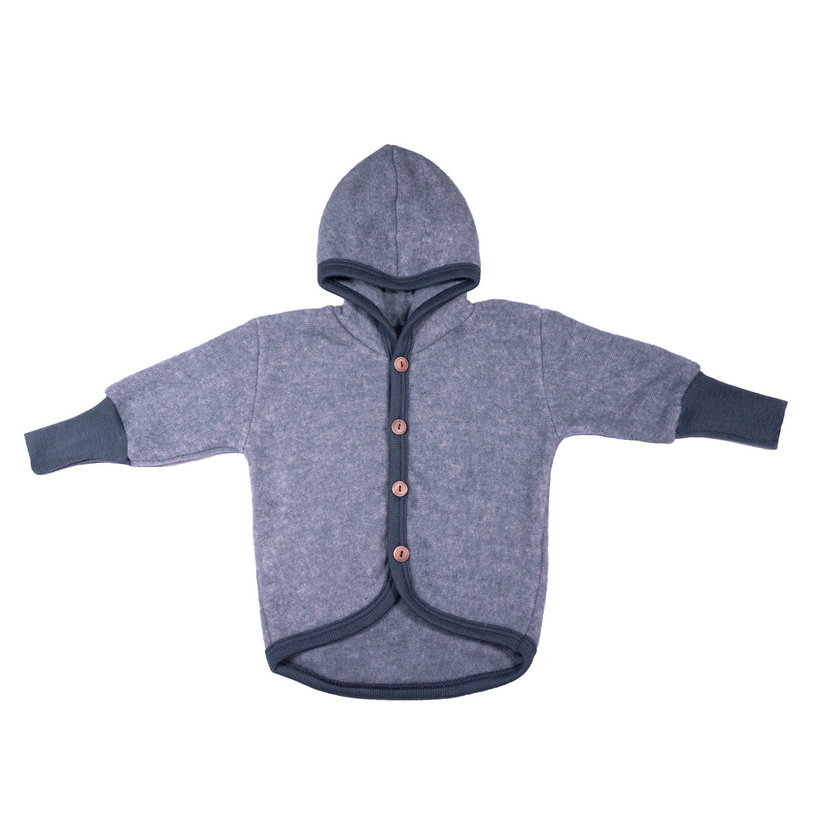 Cosilana Baby Fleece-Jacke mit Kapuze kbT Wolle Bio Baumwolle