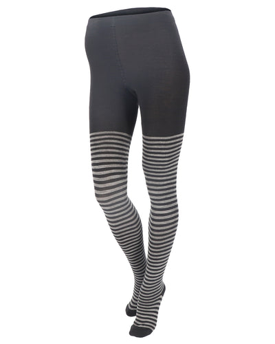 Damen Strumpfhose Ringel kbT Wolle Bio Baumwolle Elasthan