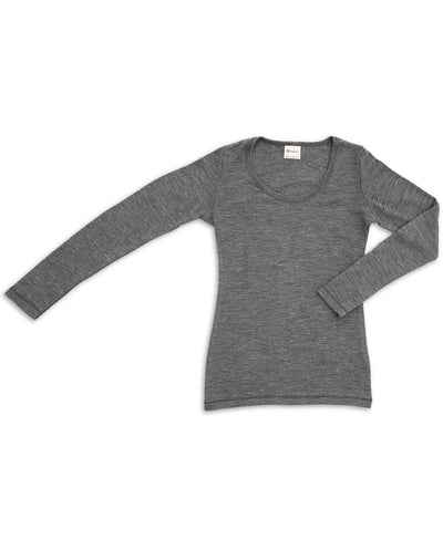 Engel Natur Damen-Shirt Langarm Merinowolle