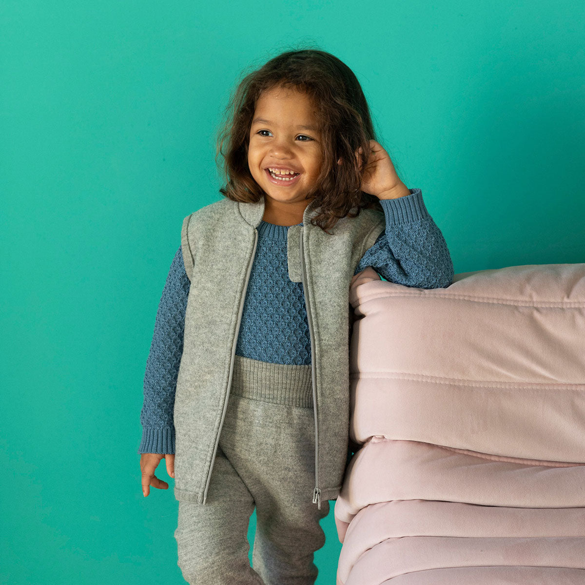 Disana Kinder Zipper-Weste kbT-Merinowolle