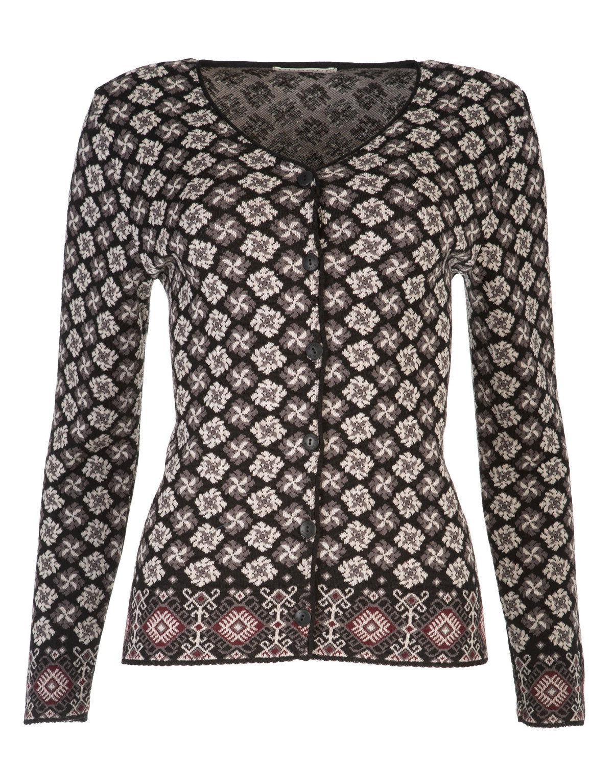 Dunque Damen Jacquard Jacke kbT-Merino Bio Baumwolle