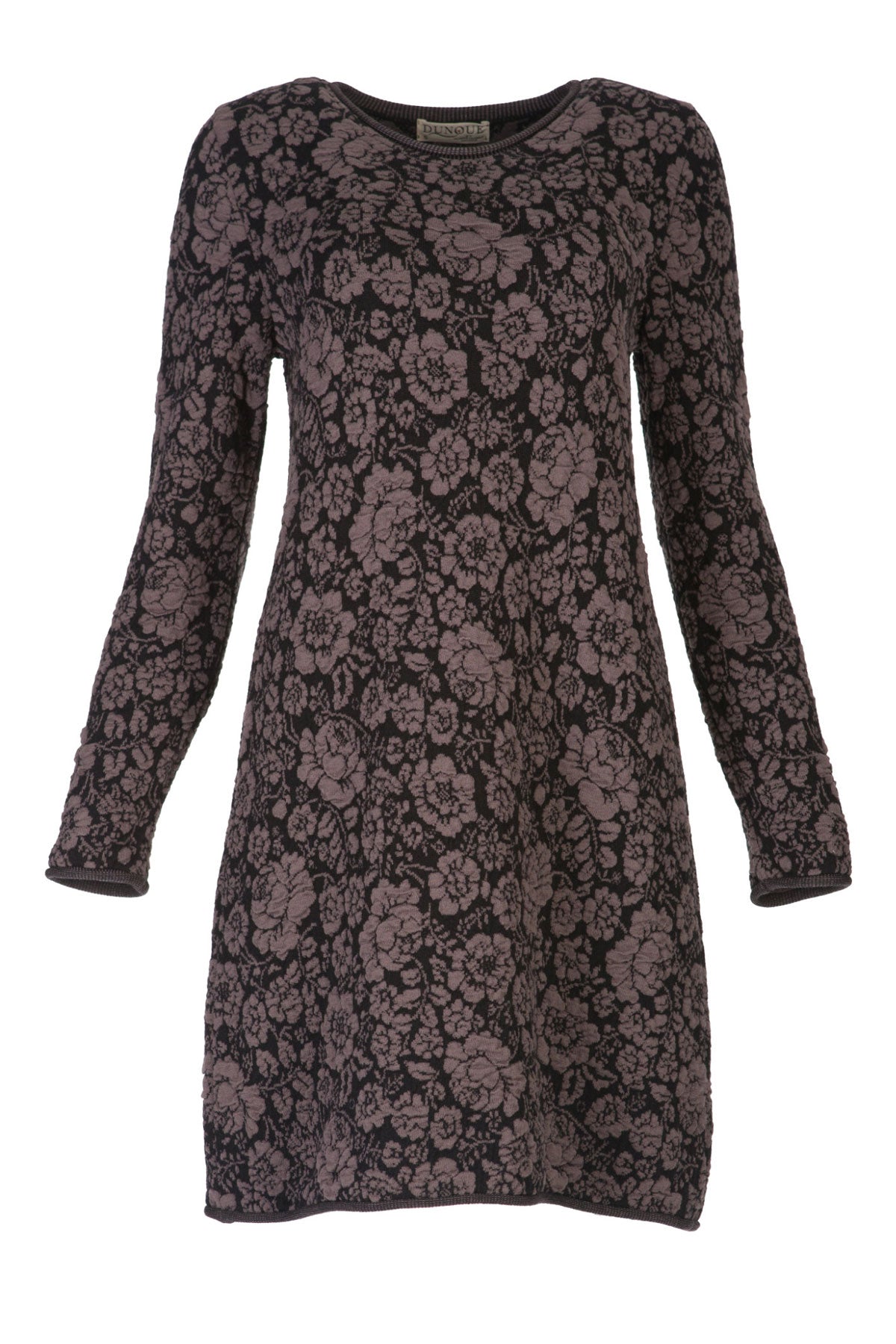 Dunque Jacquard Kleid Rosenmuster kbT-Merino Bio Baumwolle