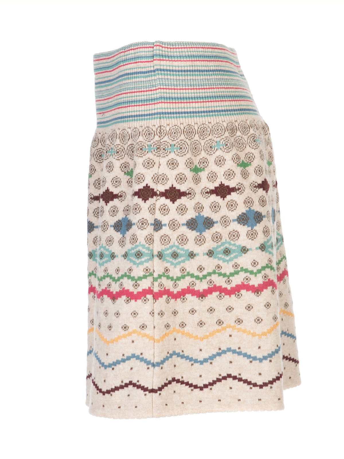 Dunque Damen Jacquard-Rock Wolle Bio Baumwolle