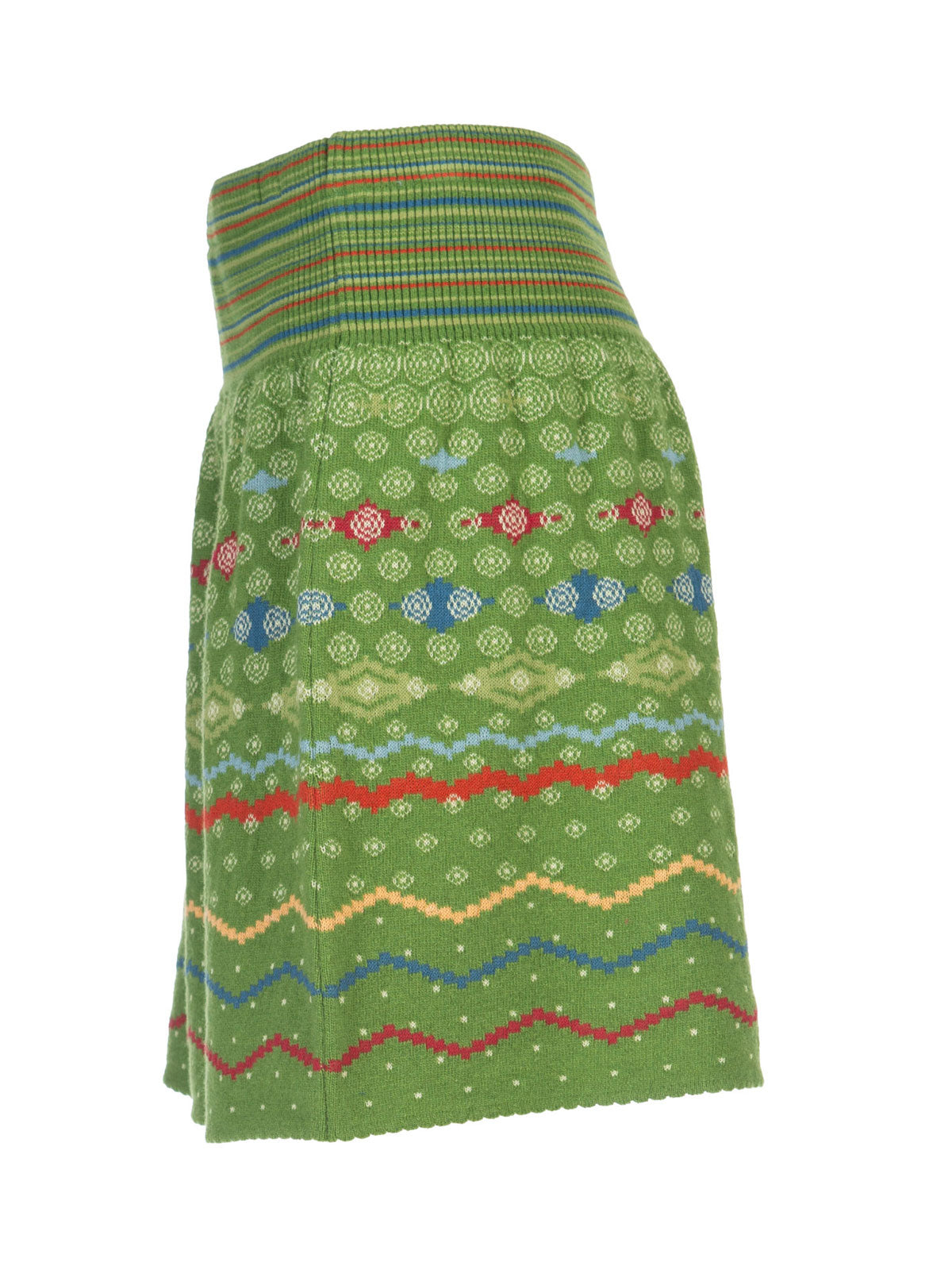 Dunque Damen Jacquard-Rock Wolle Bio Baumwolle