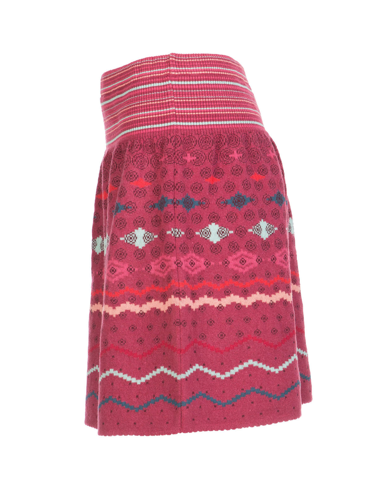 Dunque Damen Jacquard-Rock Wolle Bio Baumwolle
