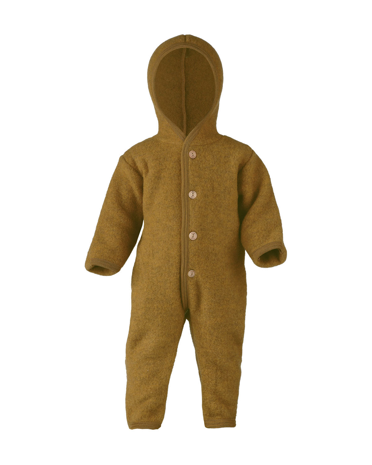 Engel Natur Baby Woll Fleece Overall mit Kapuze