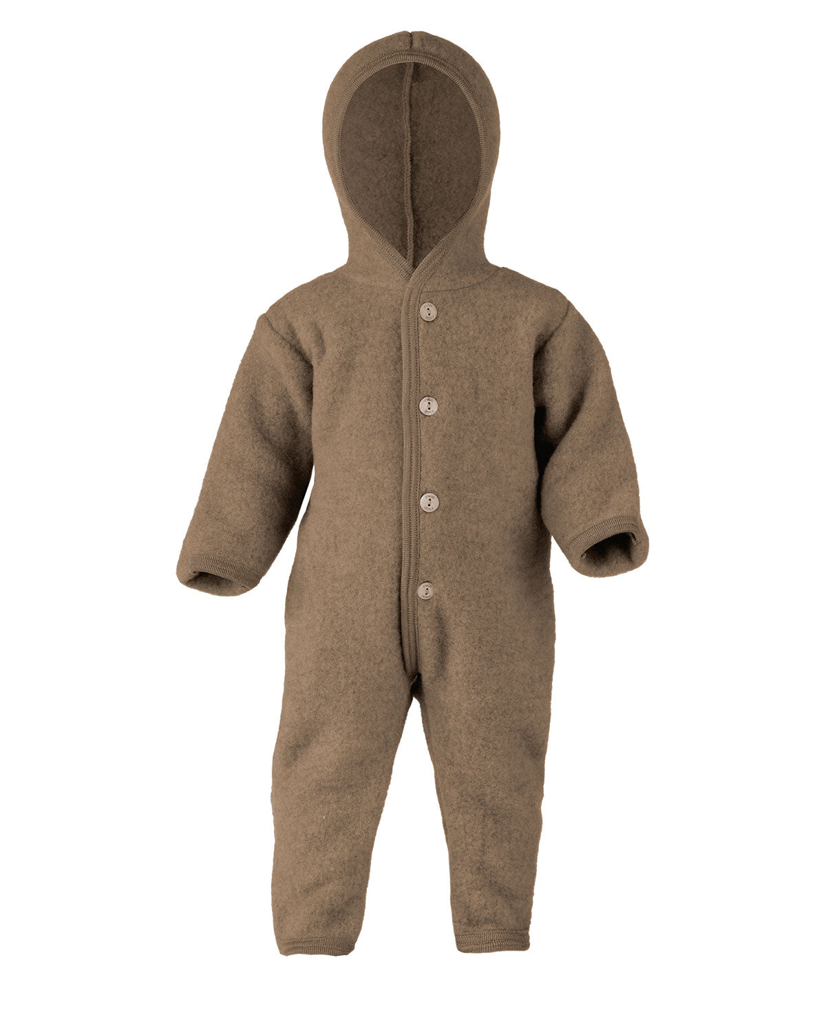 Engel Natur Baby Woll Fleece Overall mit Kapuze