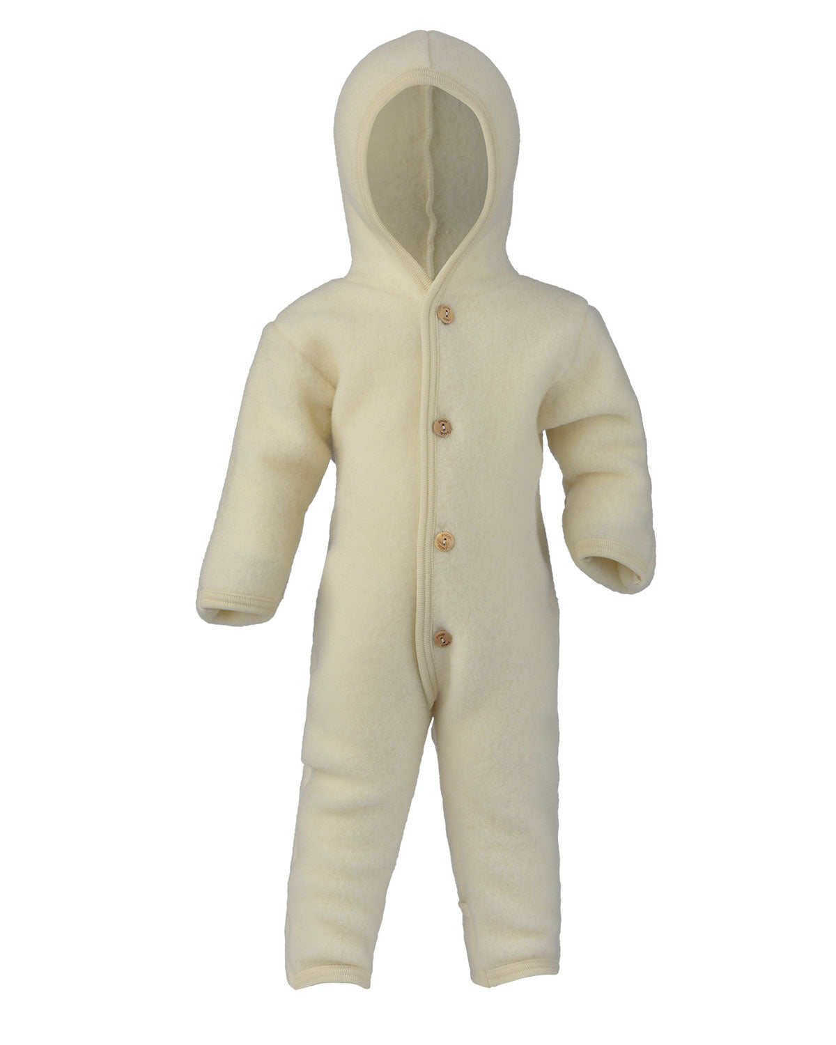 Engel Natur Baby Woll Fleece Overall mit Kapuze