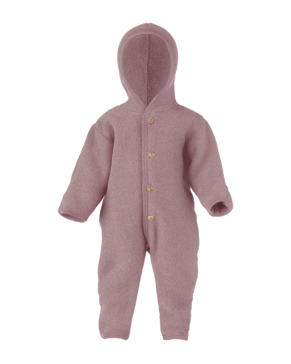Engel Natur Baby Woll Fleece Overall mit Kapuze