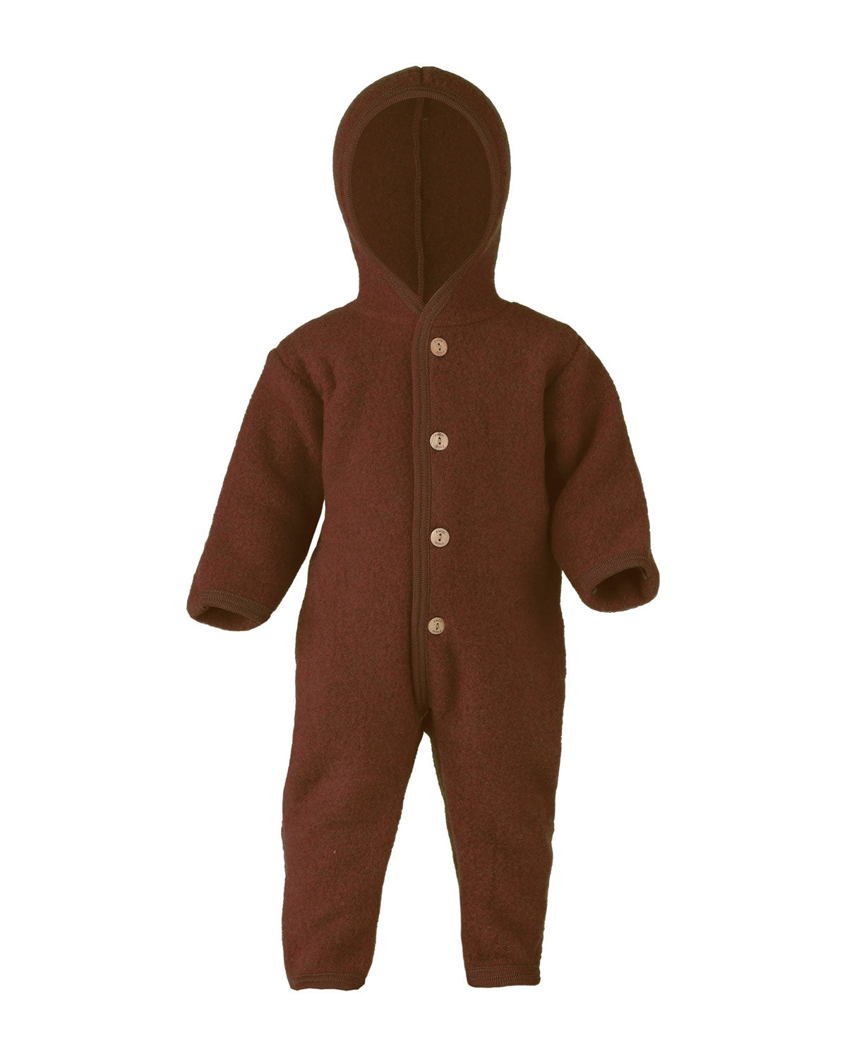 Engel Natur Baby Woll Fleece Overall mit Kapuze