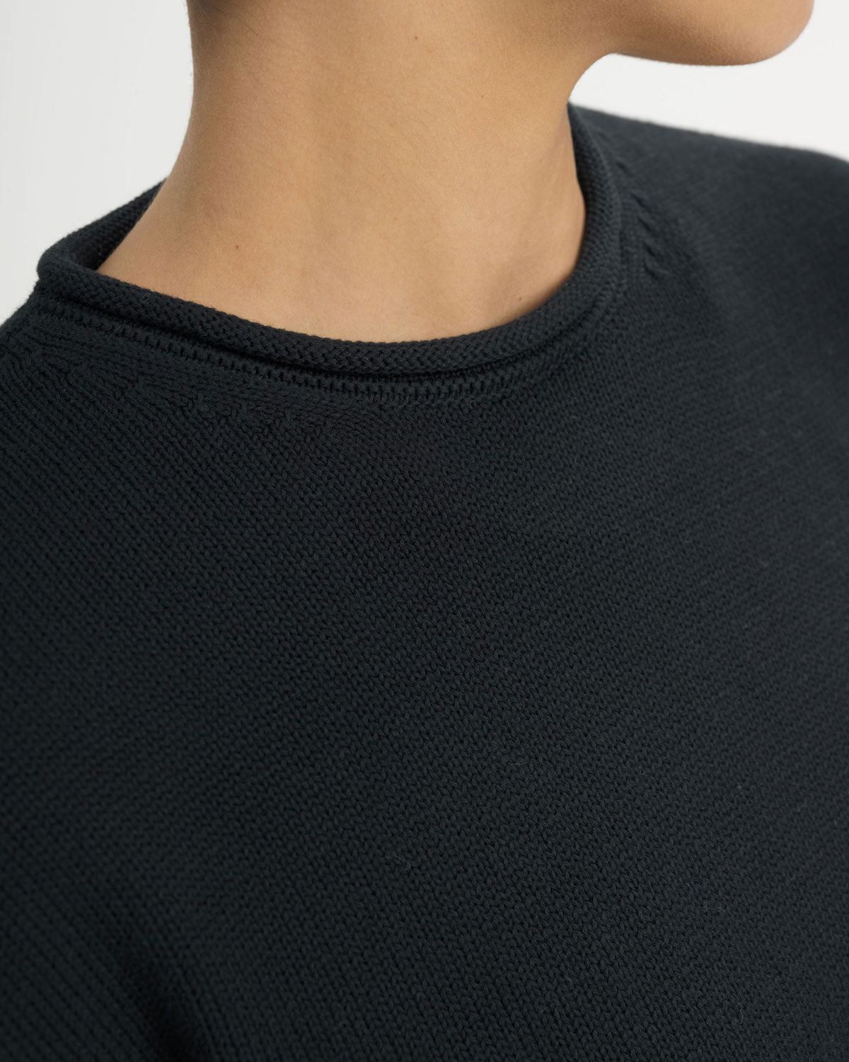 Mela Damen Rollsaum Strick Pullover Bio Baumwolle