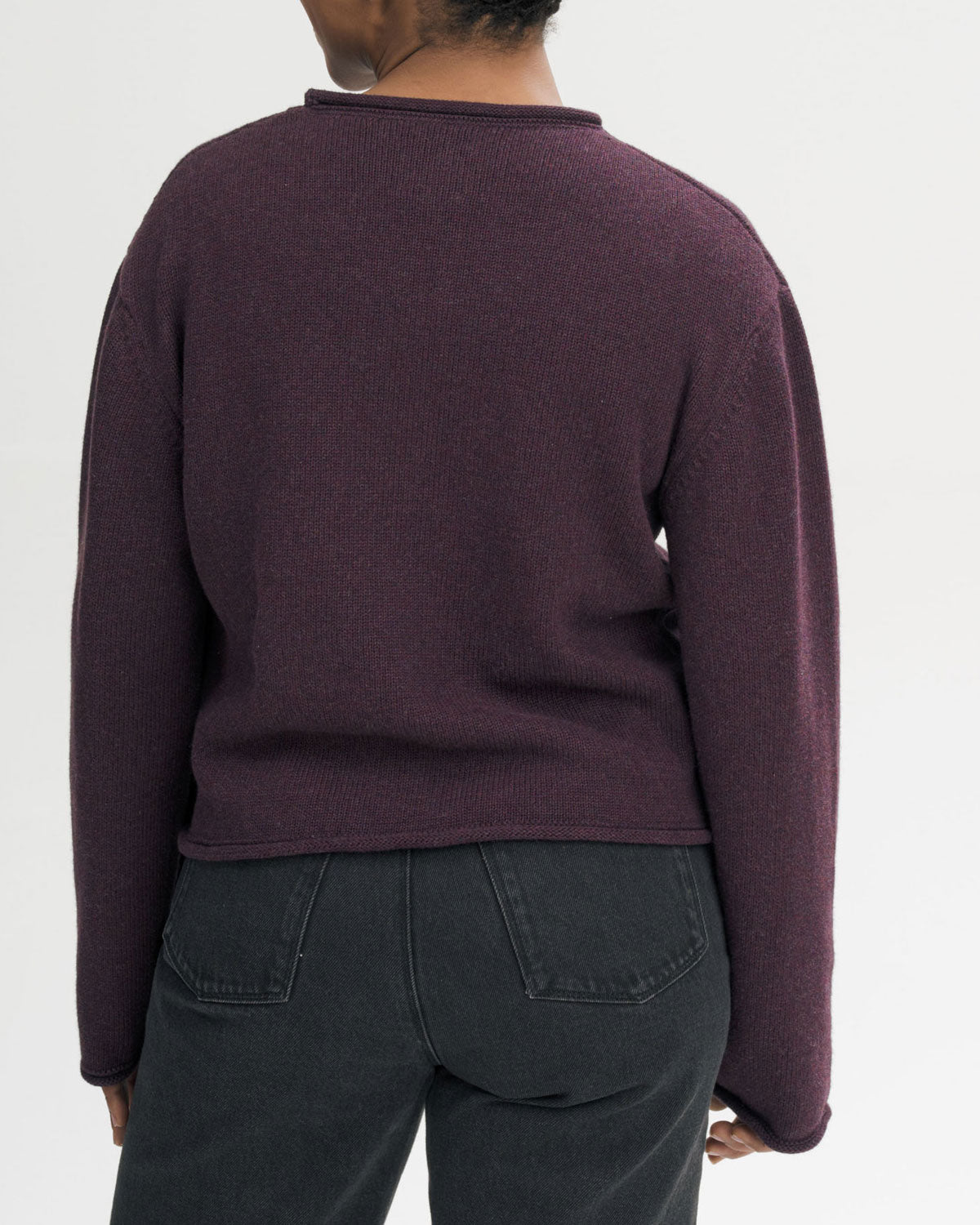 Mela Damen Rollsaum Strick Pullover Bio Baumwolle