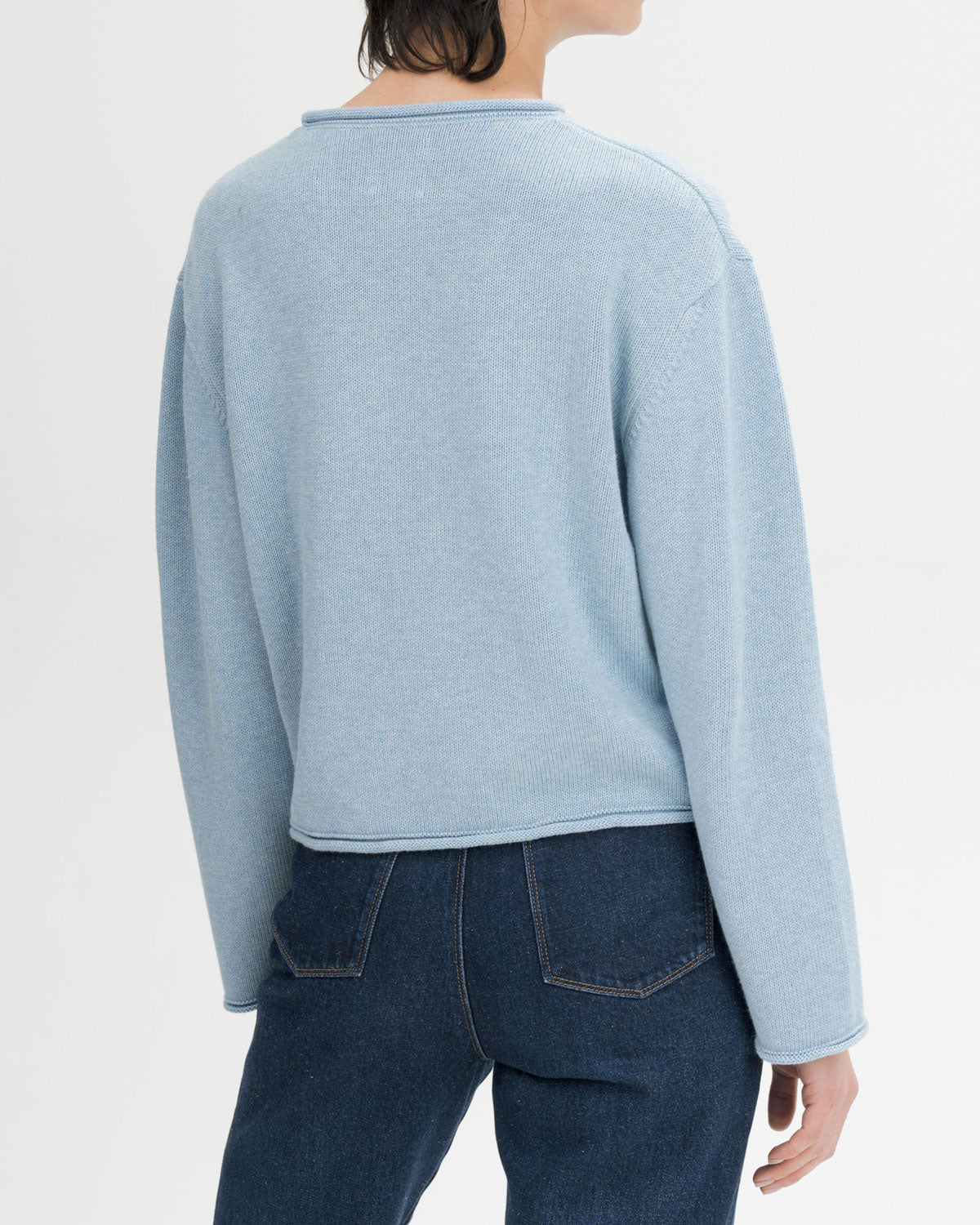 Mela Damen Rollsaum Strick Pullover Bio Baumwolle