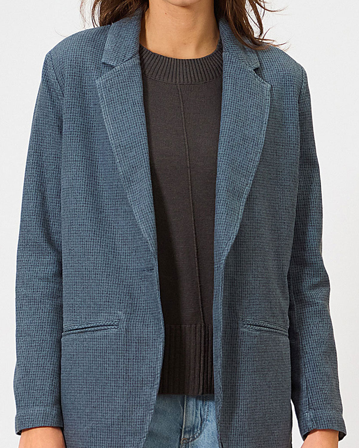 Hempage Damen Blazer pepita Hanf Bio Baumwolle