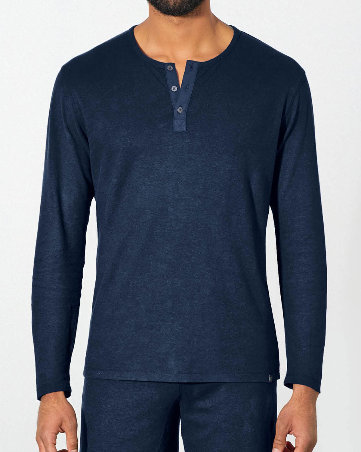 Hempage Henley Longsleeve Hanf Bio Baumwolle