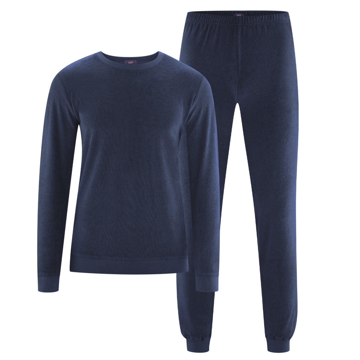 Living Crafts Herren Frottee-Pyjama Bio Baumwolle