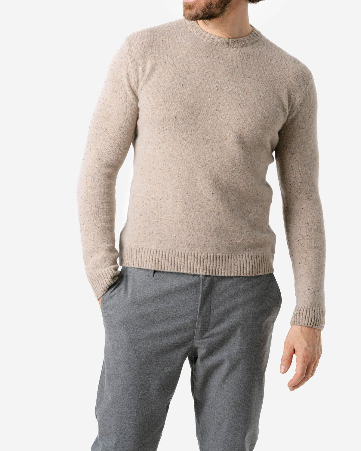 Herren Pullover Meliert  kbT-Schurwolle