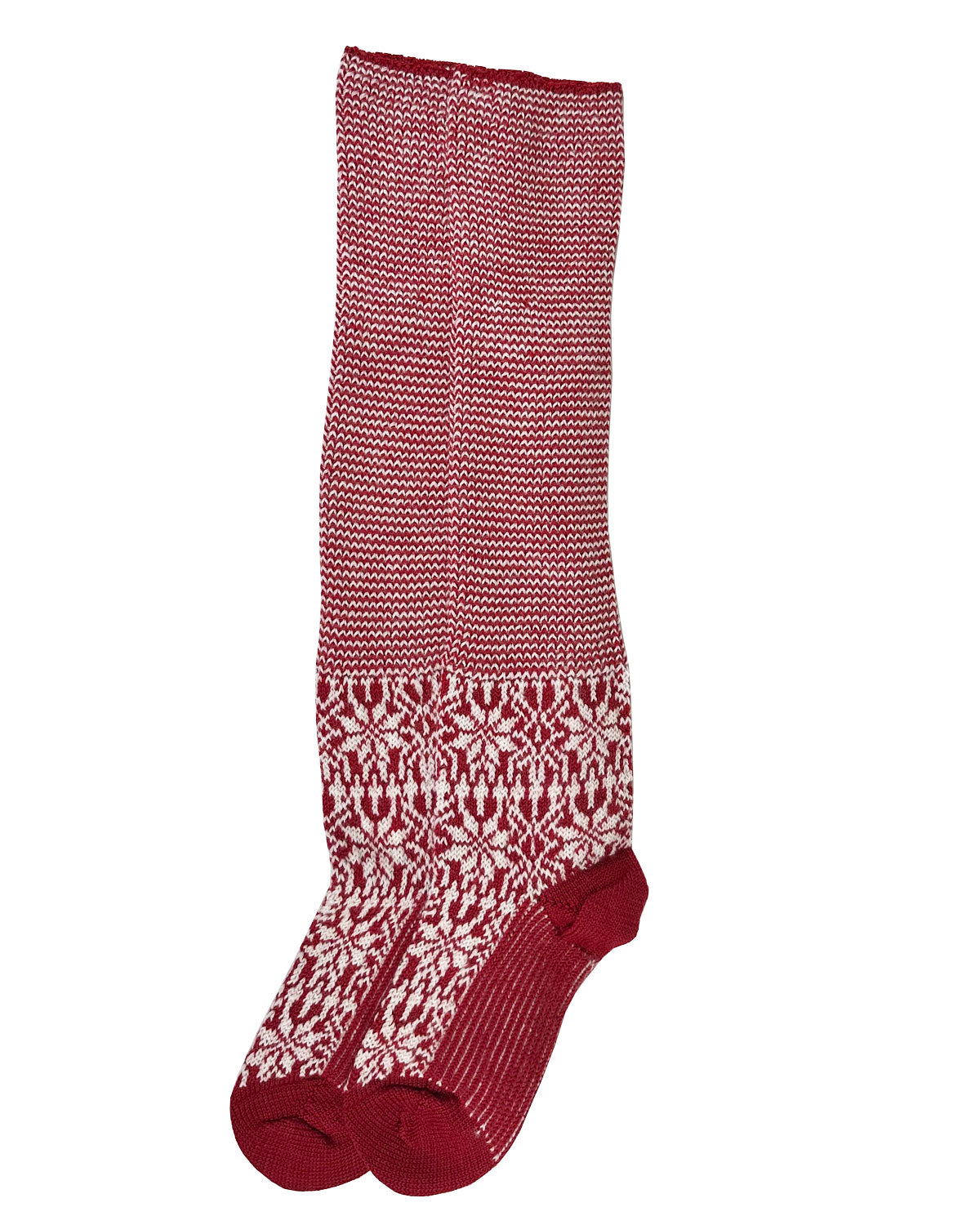 Kniehohe Stiefelsocken mitteldick Norweger Sterne kbT Schurwolle
