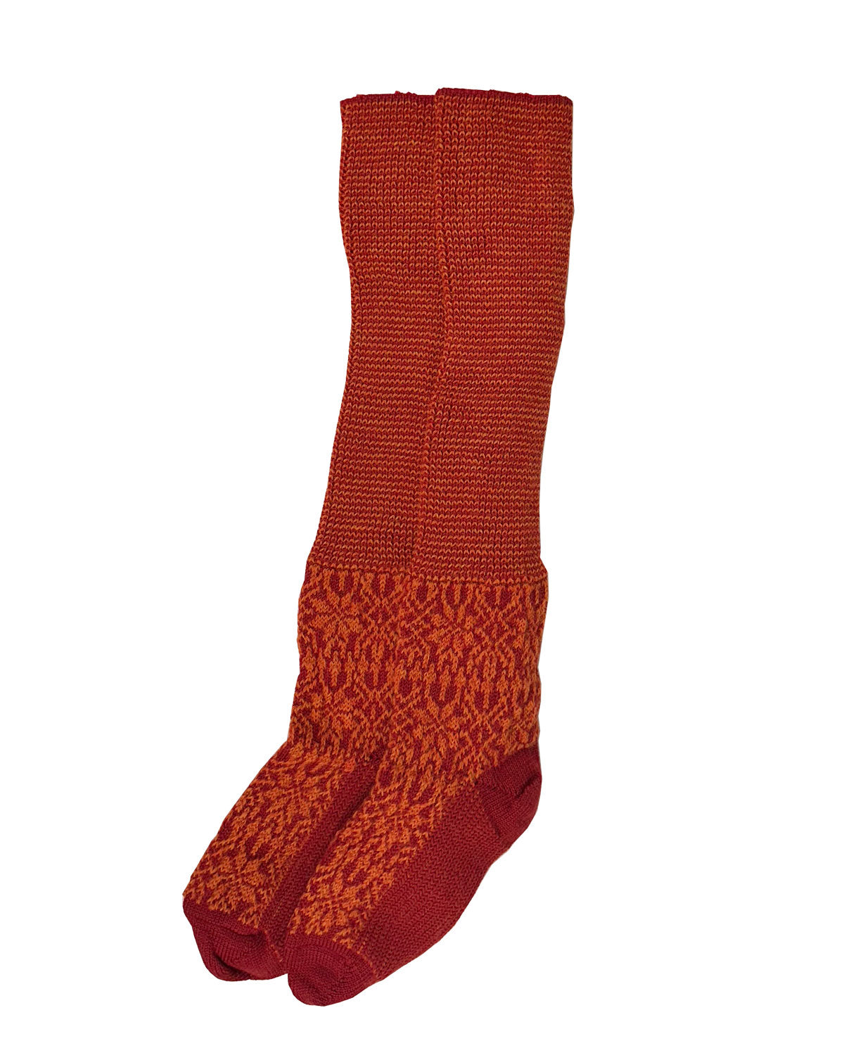 Kniehohe Stiefelsocken mitteldick Norweger Sterne kbT Schurwolle