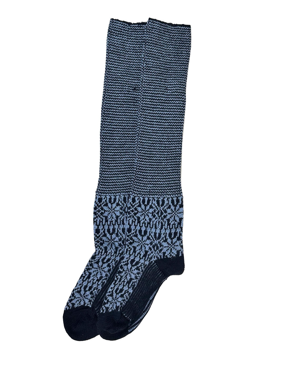 Kniehohe Stiefelsocken mitteldick Norweger Sterne kbT Schurwolle