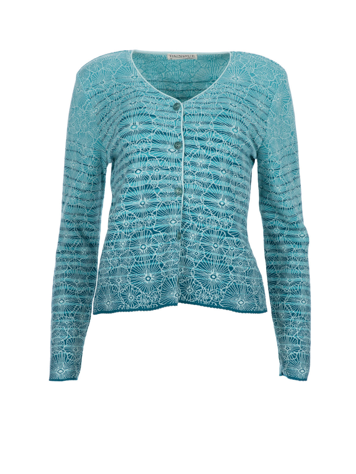 Dunque Damen Jacquard-Strickjacke Bio Baumwolle