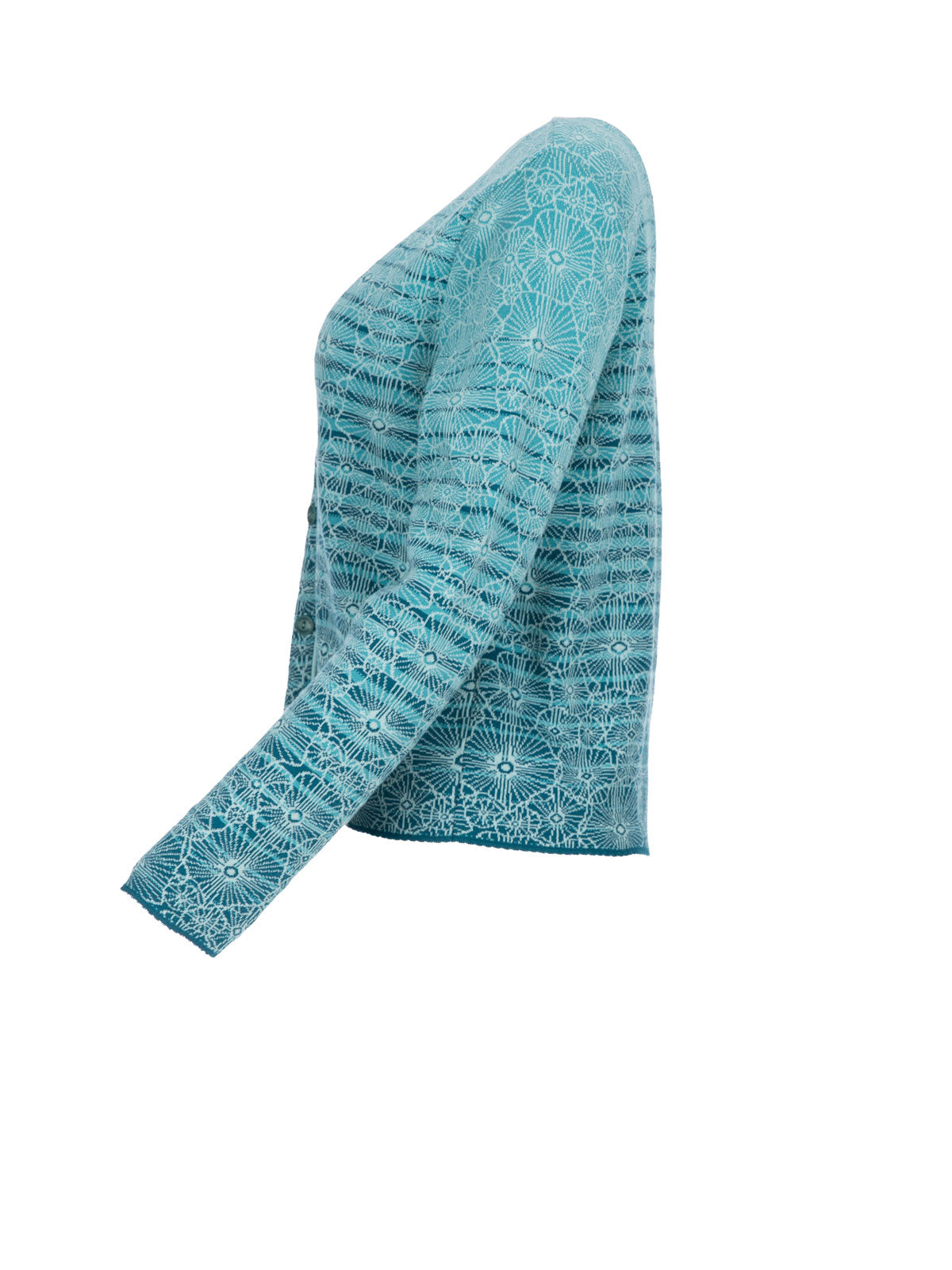 Dunque Damen Jacquard-Strickjacke Bio Baumwolle
