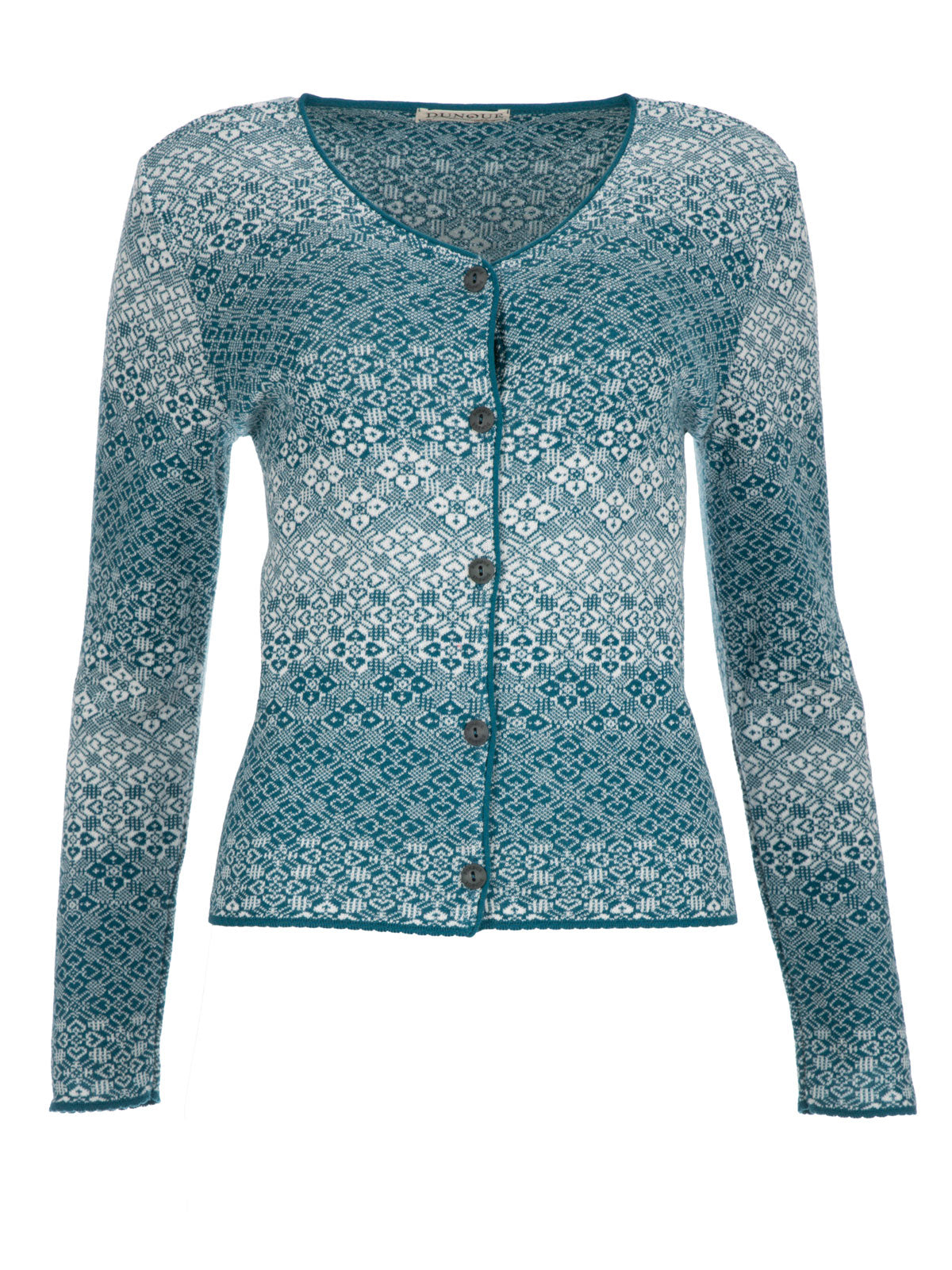 Dunque Damen Jacquard-Strickjacke Bio Baumwolle