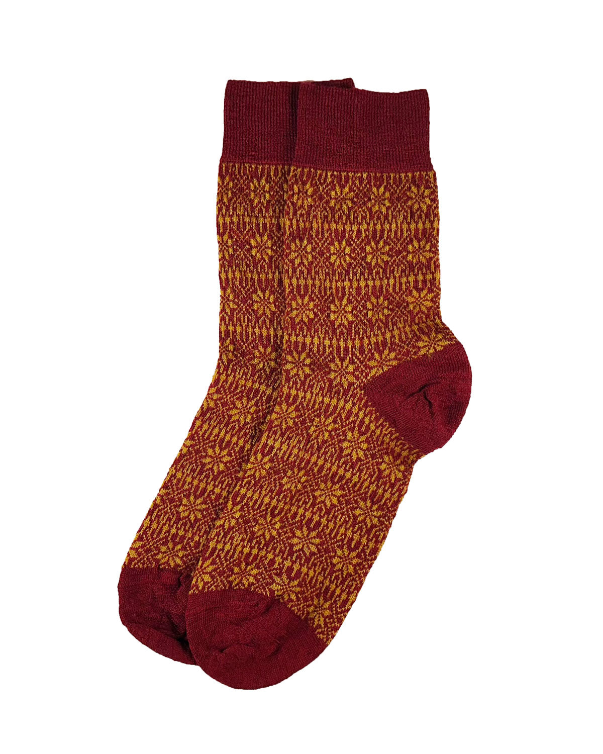 Unisex Jacquard-Socken Norweger-Sternmuster kbT-Schurwolle