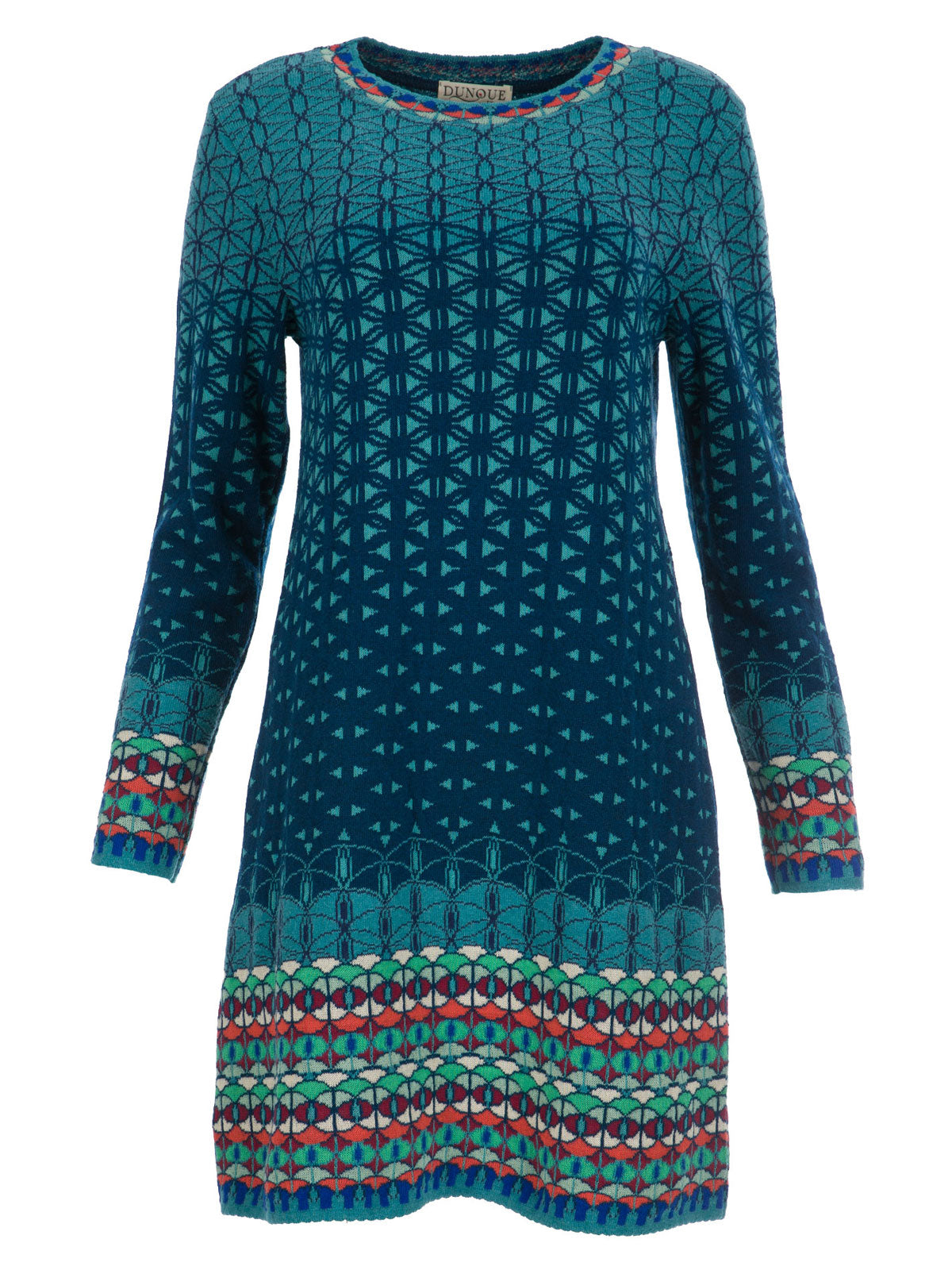 Dunque Schweikardt Moden Jacquard Kleid Wolle Bio Baumwolle