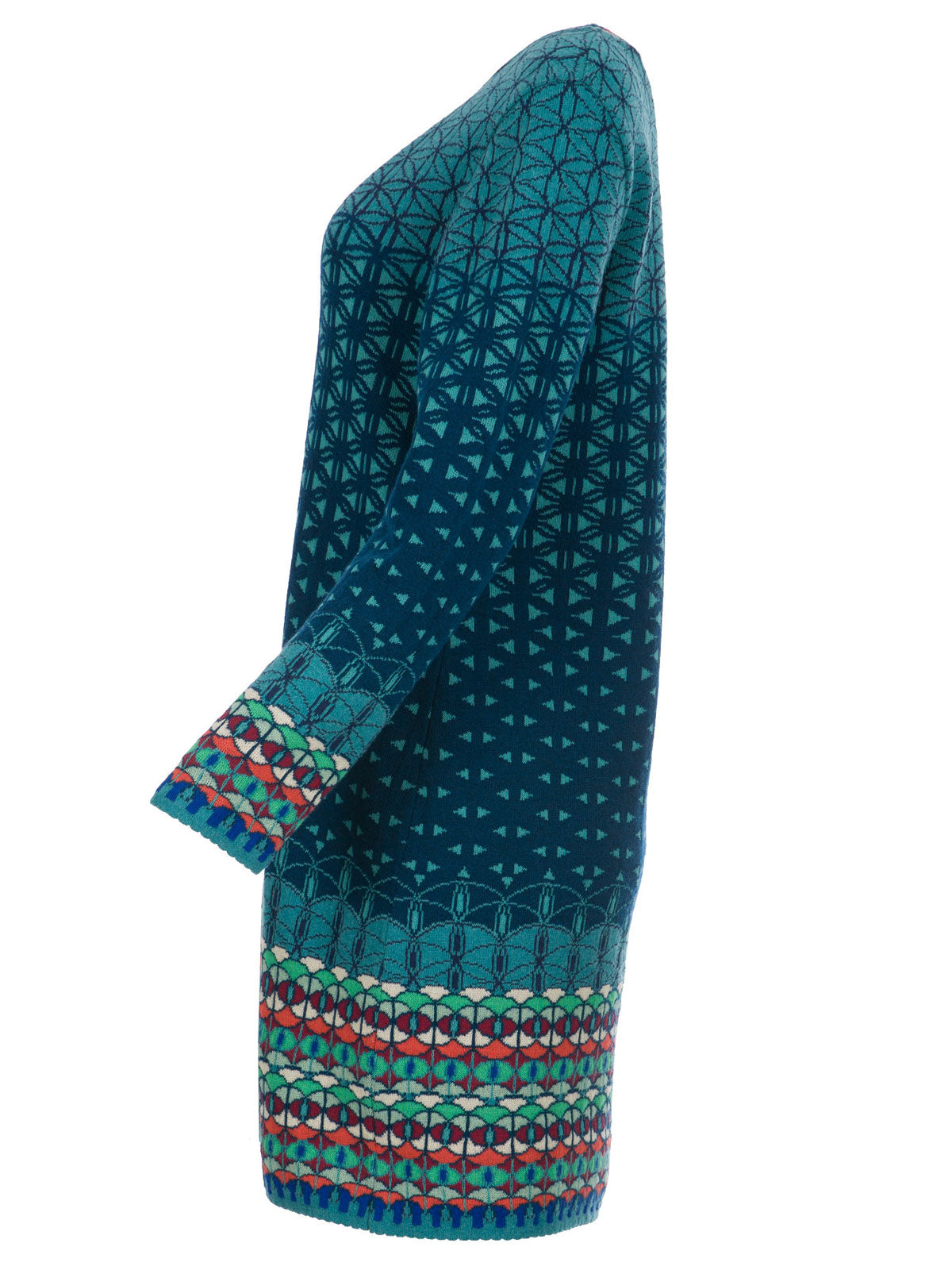 Dunque Schweikardt Moden Jacquard Kleid Wolle Bio Baumwolle