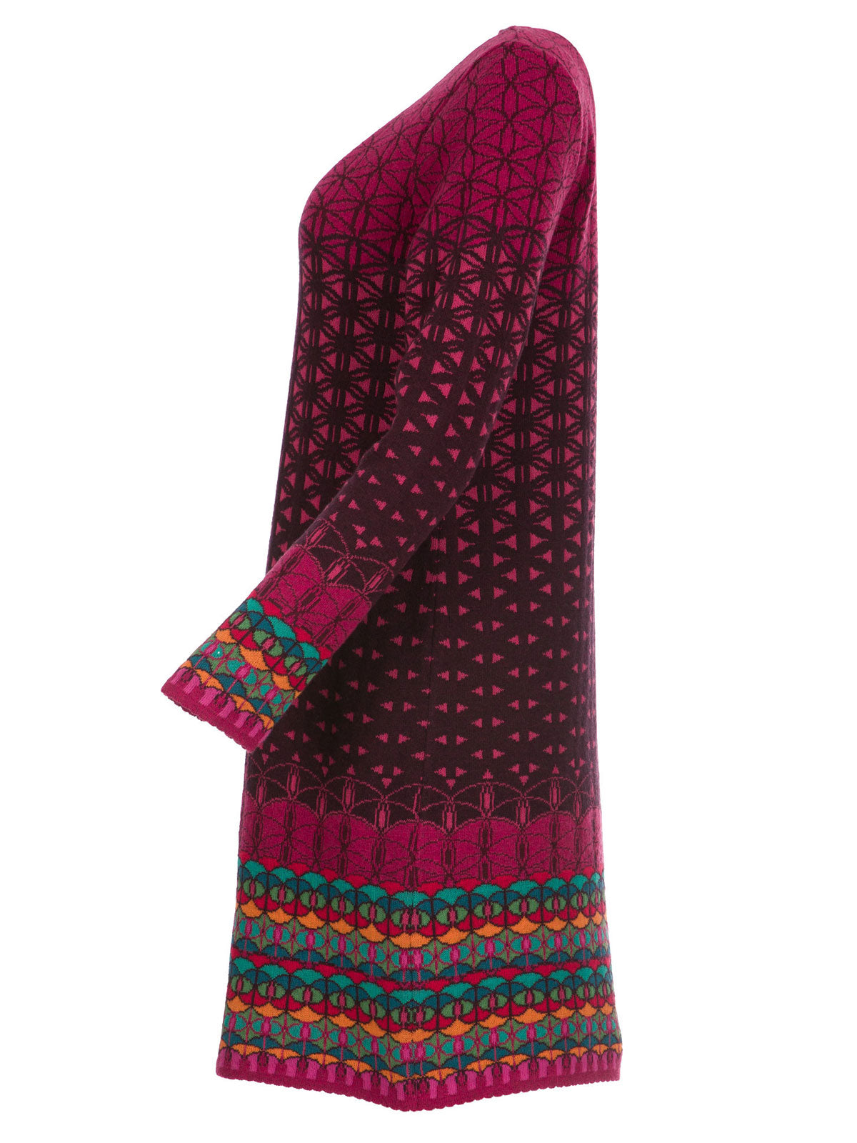 Dunque Schweikardt Moden Jacquard Kleid Wolle Bio Baumwolle