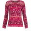 Dunque Damen Jacquard-Pullover Blumen Muster Bio Baumwolle