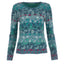 Dunque Damen Jacquard-Pullover Blumen Muster Bio Baumwolle