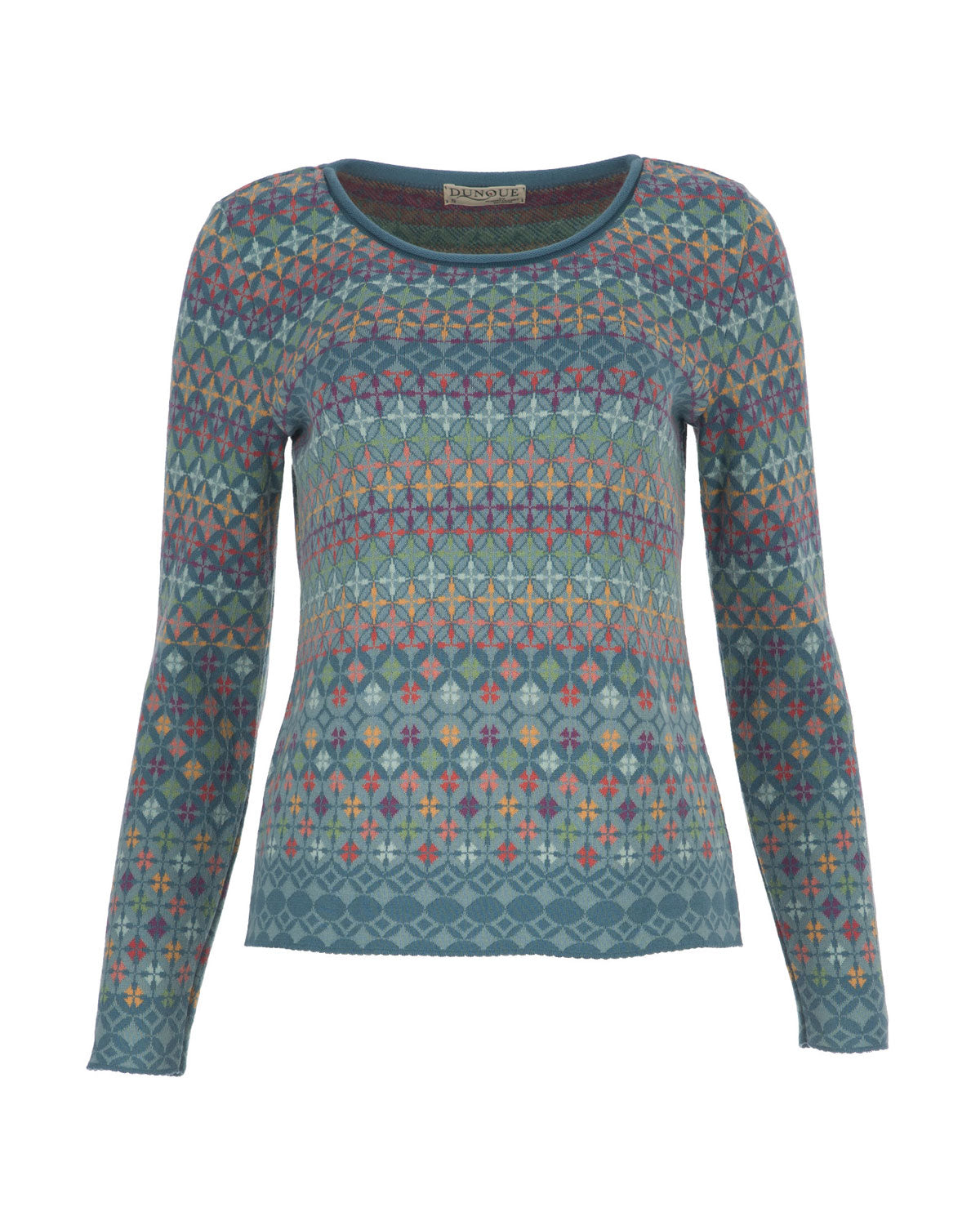 Dunque Damen Jacquard-Pullover Bio Baumwolle