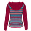 Dunque Damen Jacquard Kapuzenjacke Wolle Bio Baumwolle
