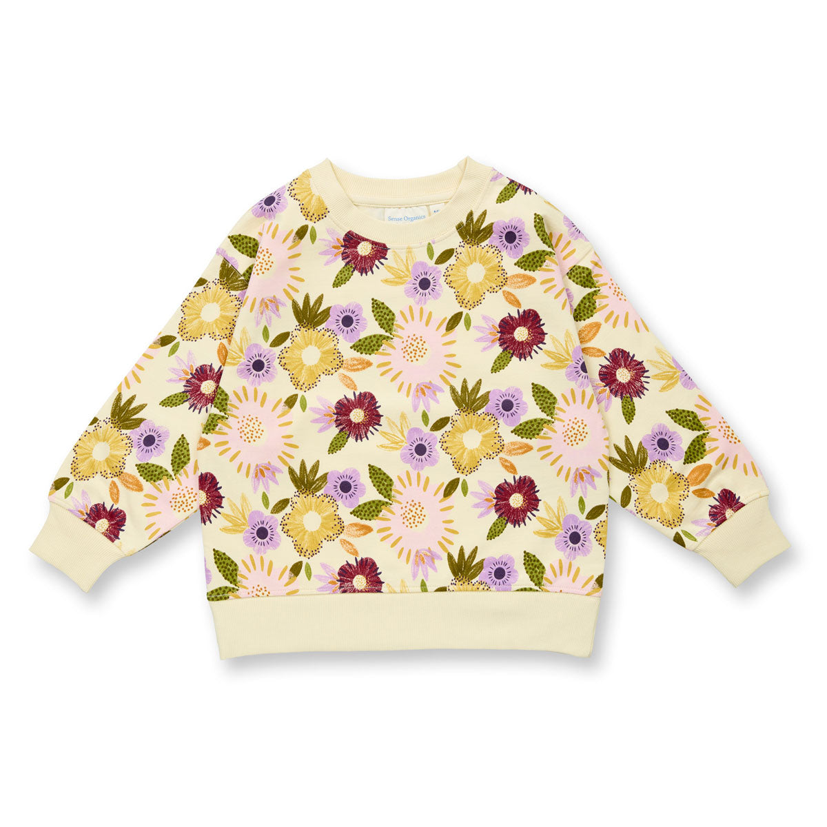 Kinder Sweatshirt Blumen Muster Bio Baumwolle