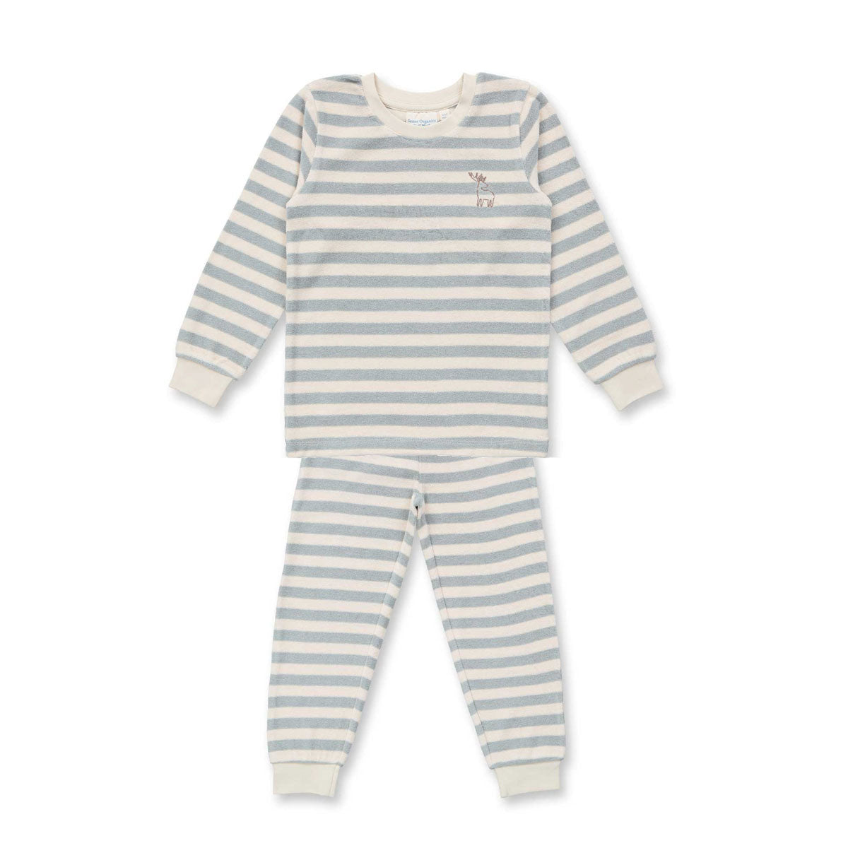 Sense Organics Kinder Frottee Ringel Pyjama Bio Baumwolle