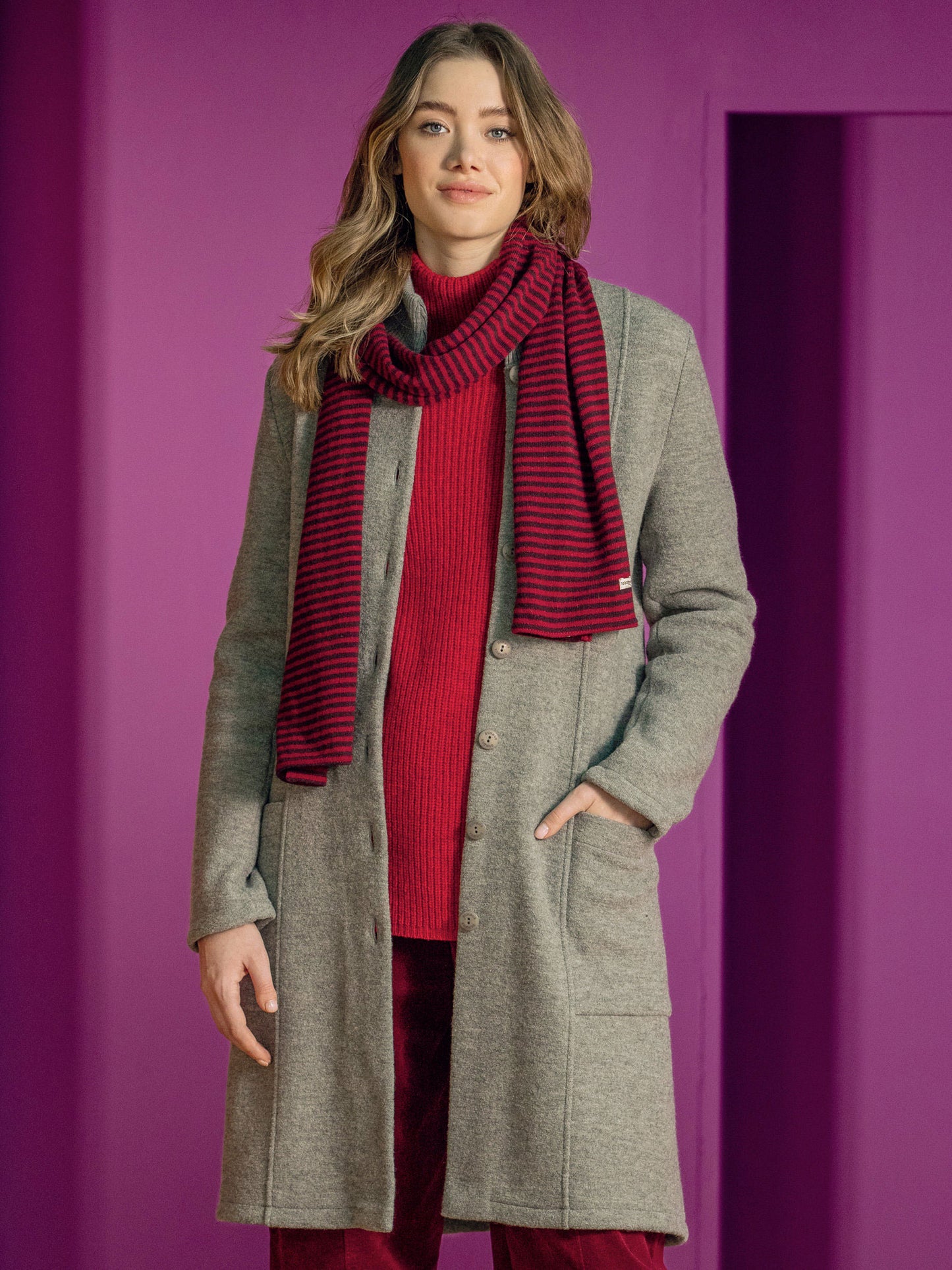 Naturalmente Damen Perlfang-Pullover Wolle