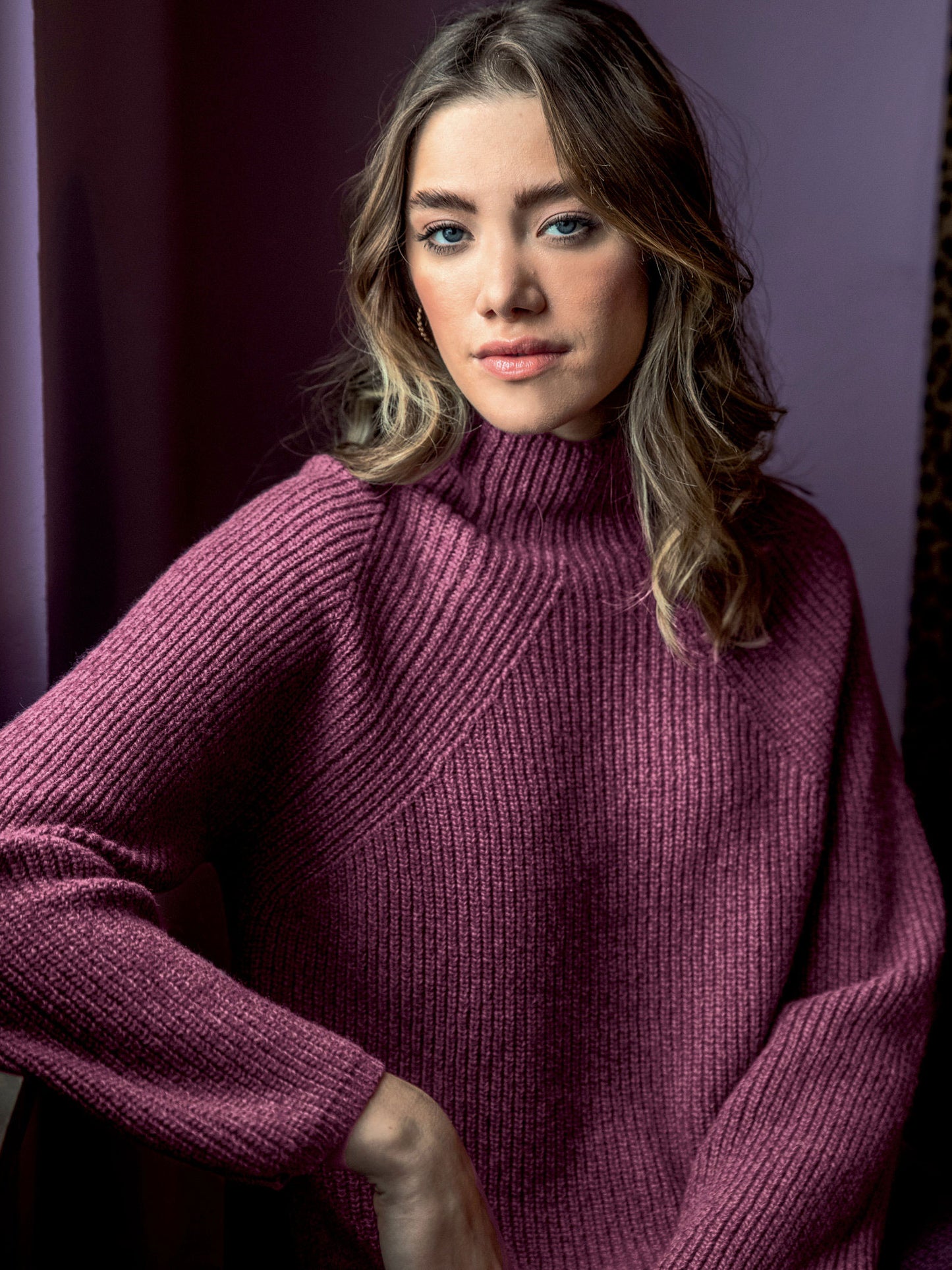 Naturalmente Damen Perlfang-Pullover Wolle