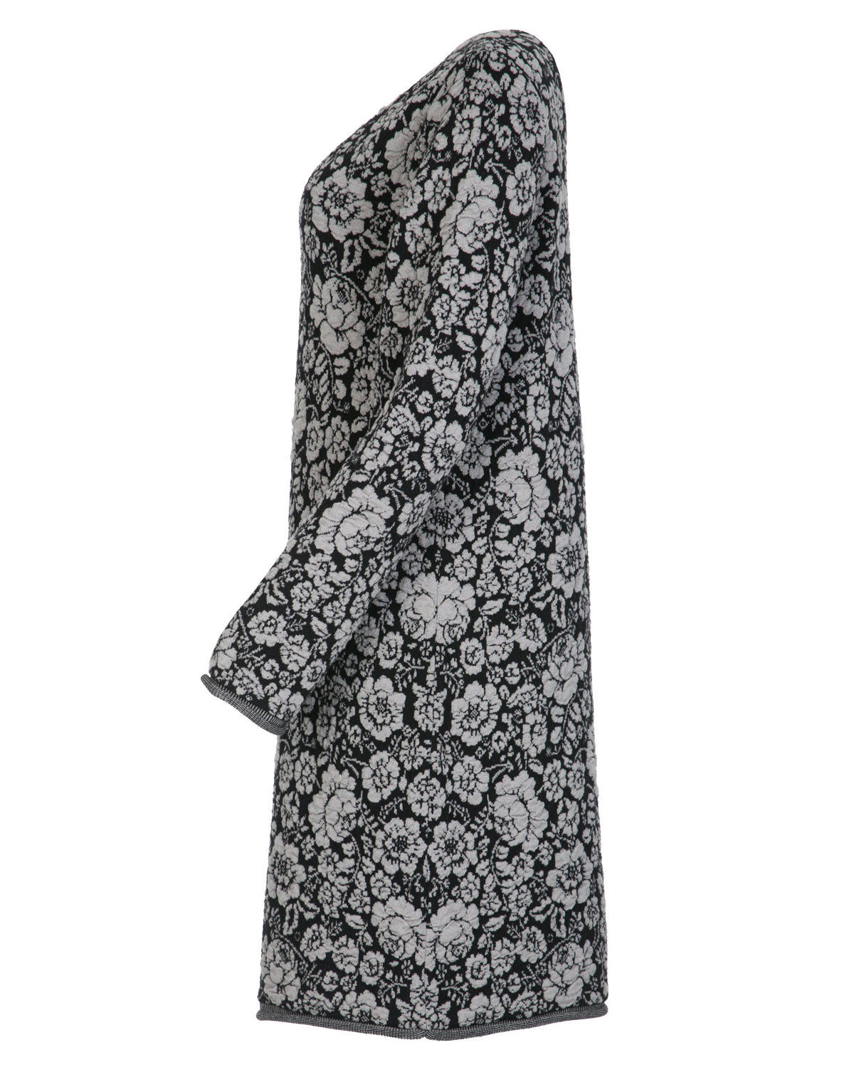 Dunque Jacquard Kleid Rosenmuster kbT-Merinowolle Bio Baumwolle