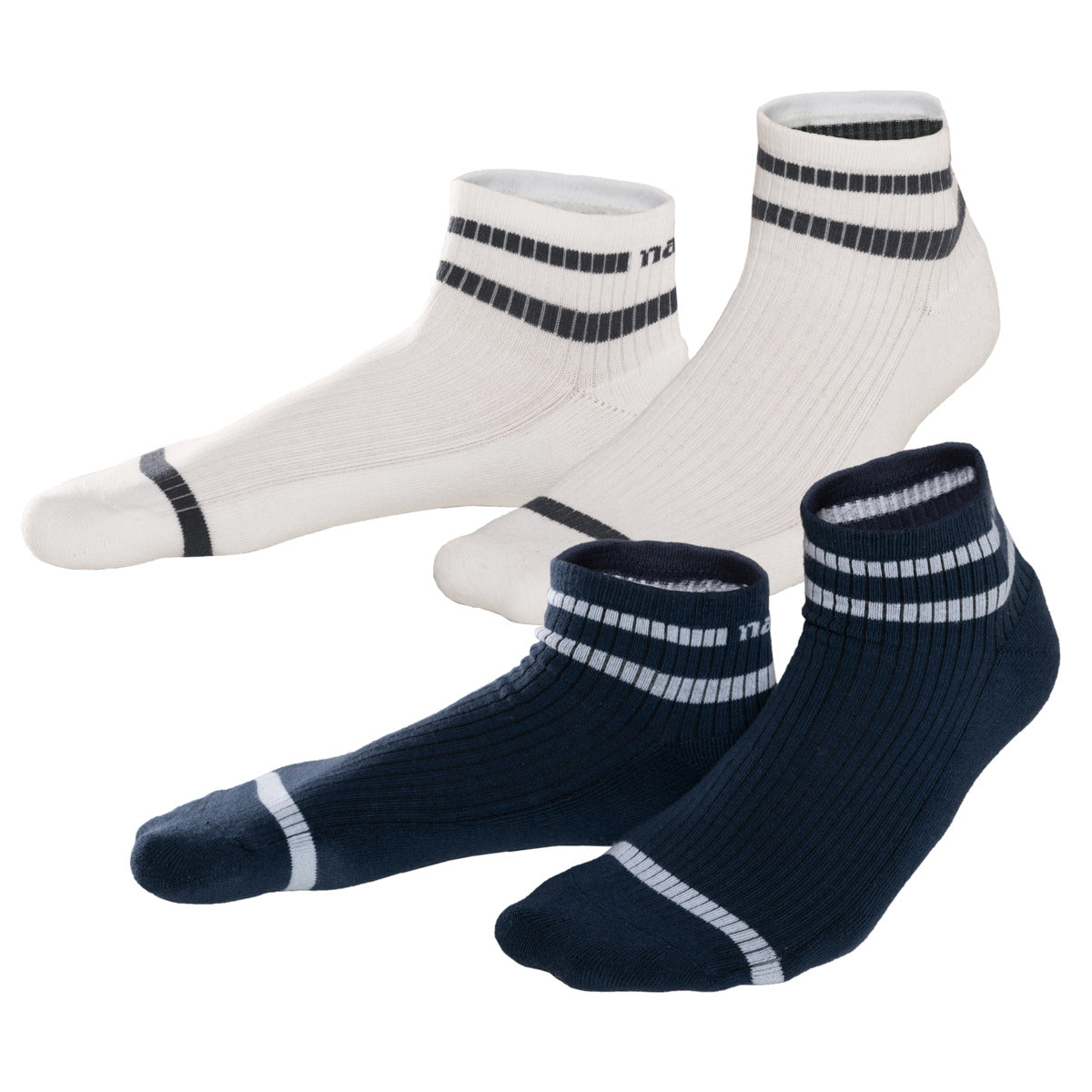 Unisex Hohe Sneaker-Socken Bio Baumwolle Polyamid Elasthan 2er Pack