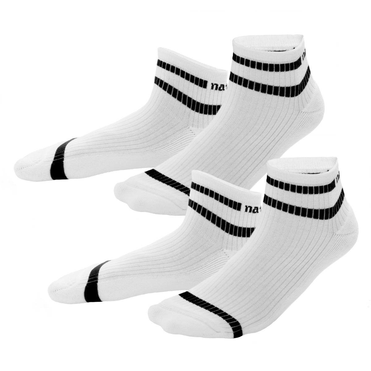 Unisex Hohe Sneaker-Socken Bio Baumwolle Polyamid Elasthan 2er Pack
