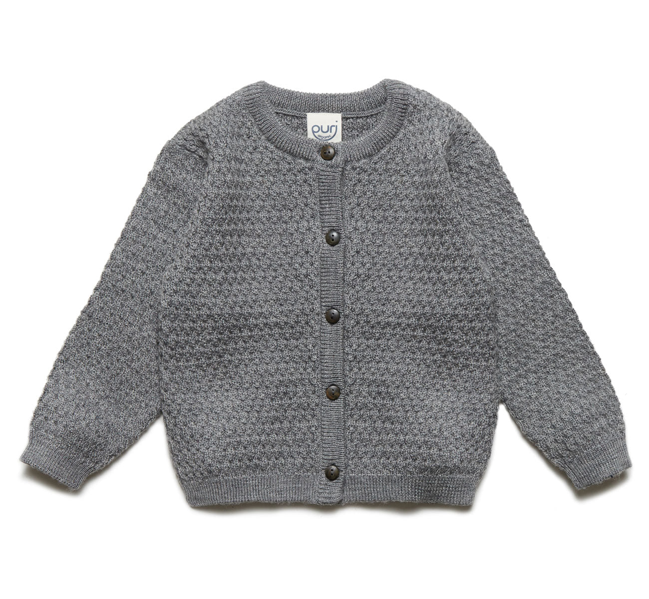 Puri Organic Baby Cardigan Struktur Merinowolle