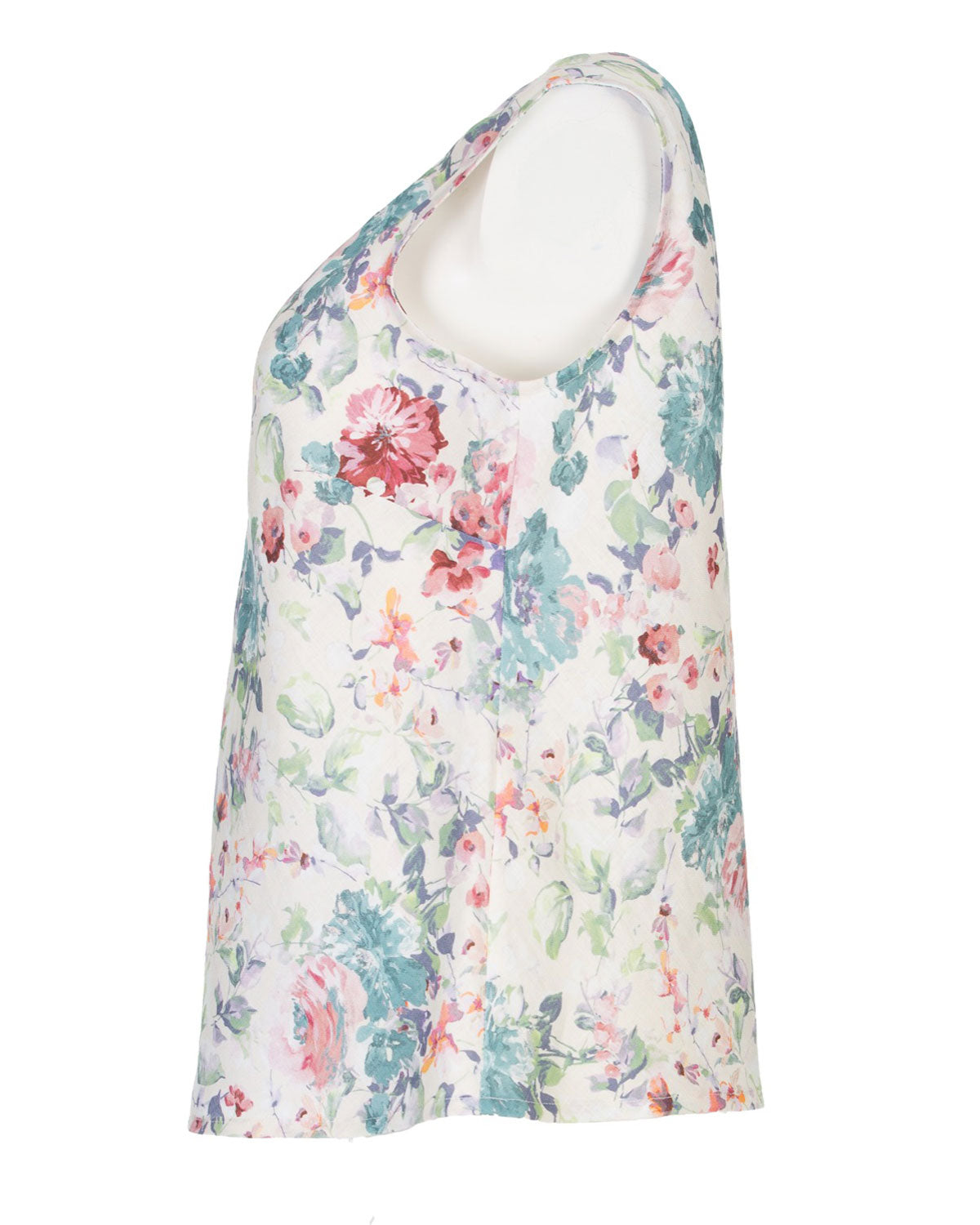 Naturalmente Damen-Leinen Top mit floralem Muster